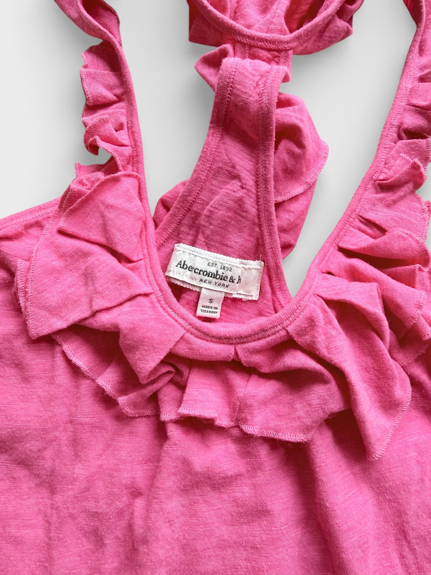 Abercrombie & Fitch Pink Ruffle Tank Top Size S