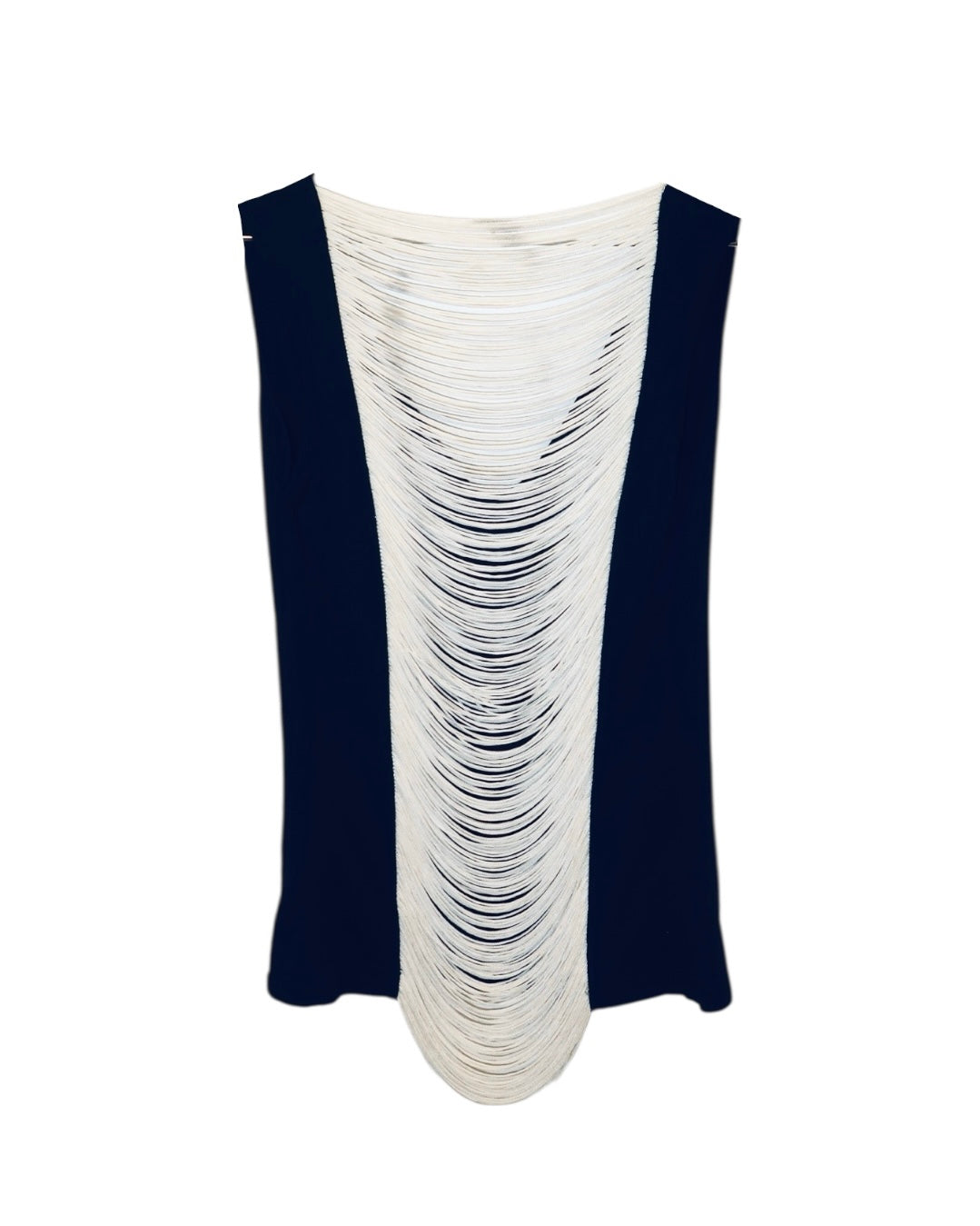 Black Sleeveless Top with Draped Cutout Back