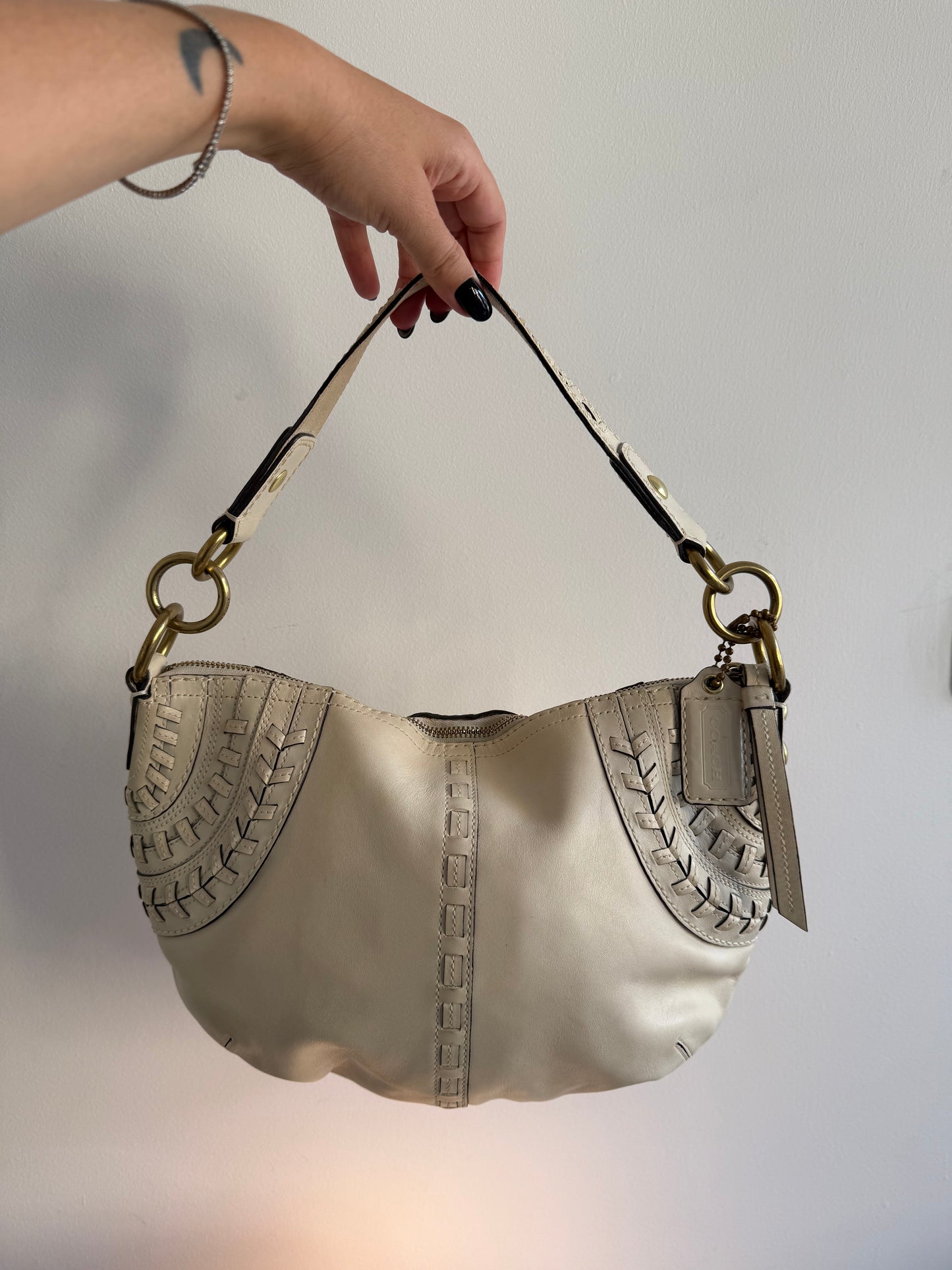 Coach Ivory Leather Shoulder Bag