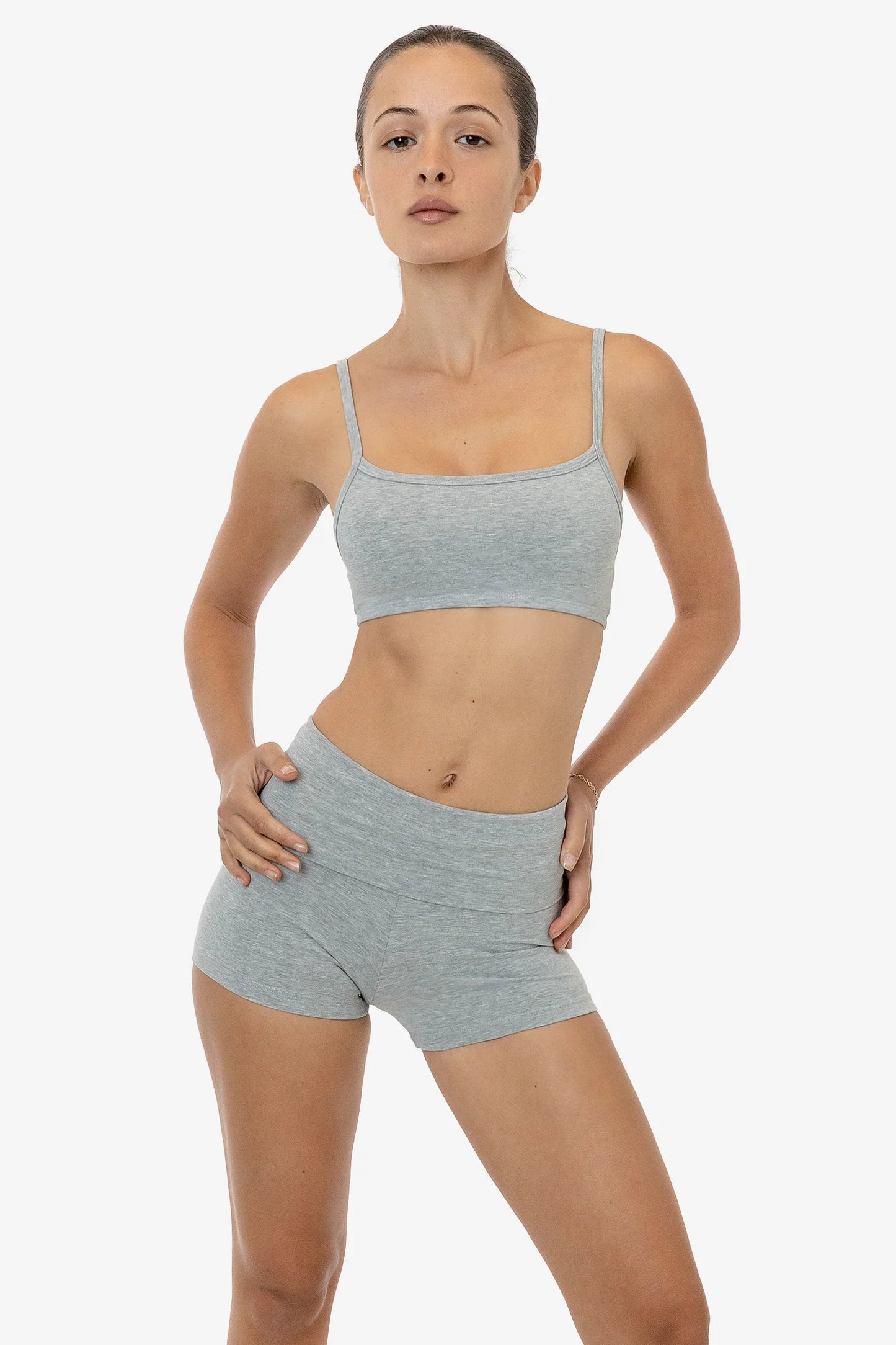 GREY GARMENT DYE YOGA SHORTS