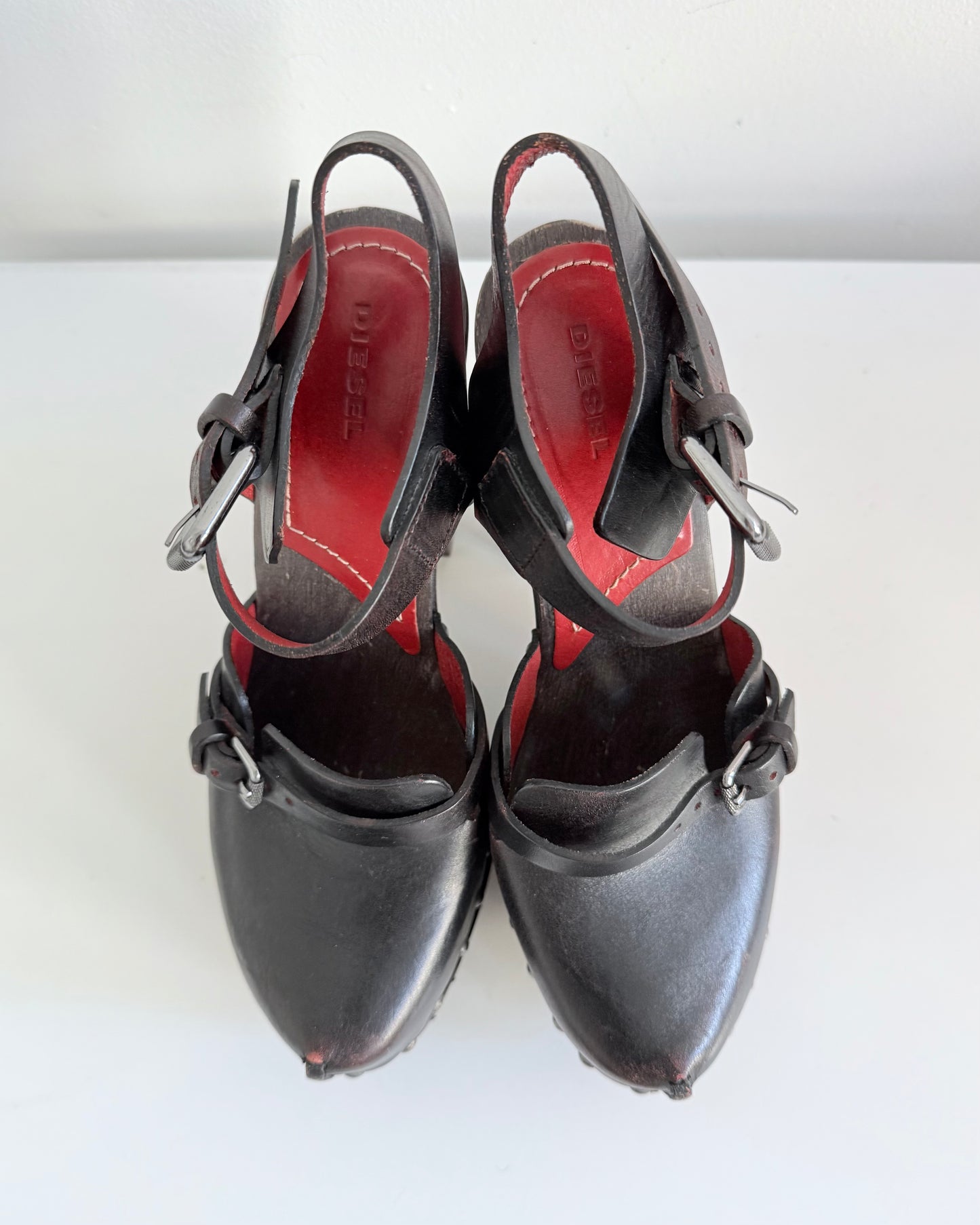 Diesel Black Chunky Platform Clogs (38)