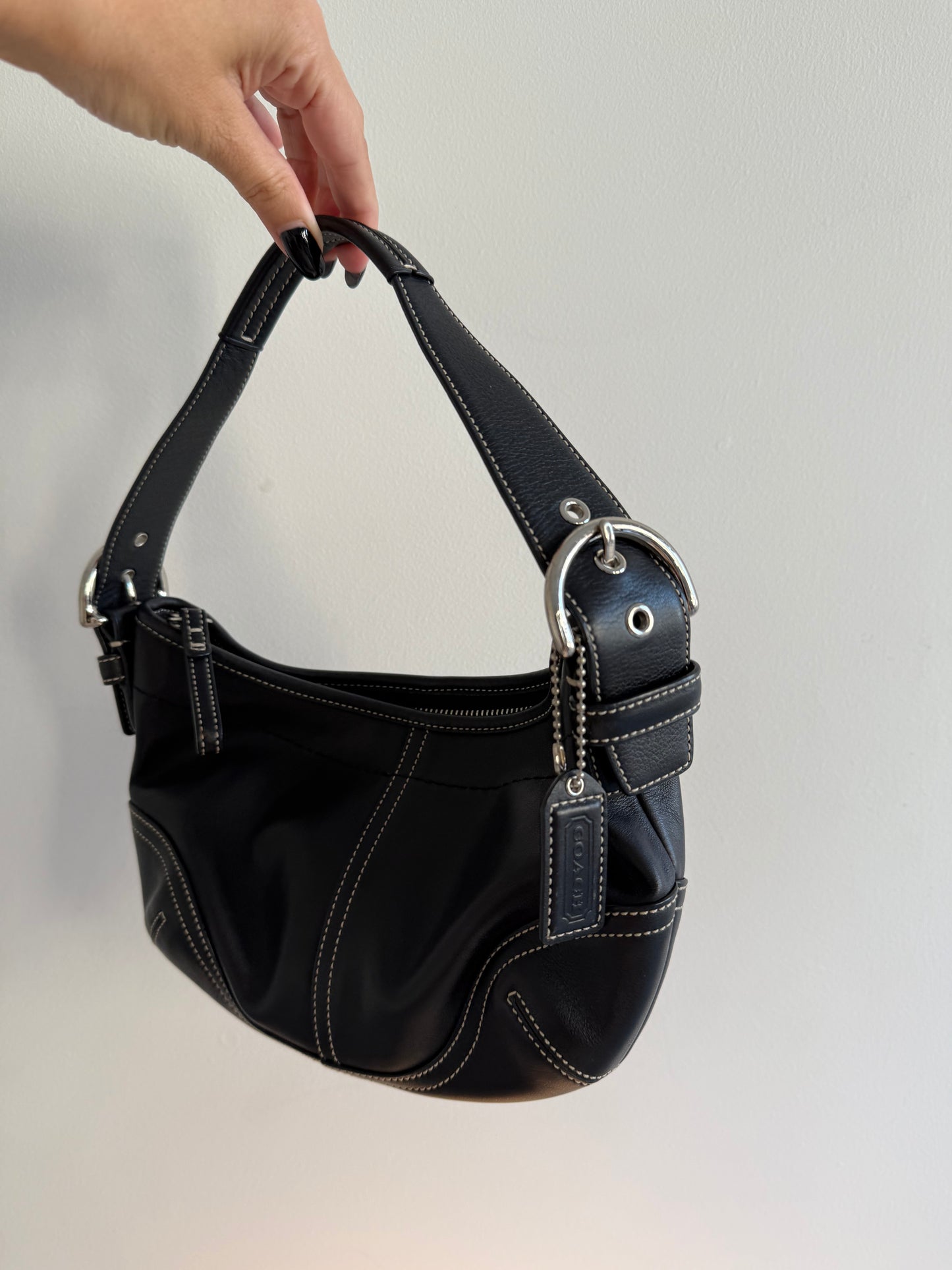 Coach Black Leather Shoulder Bag