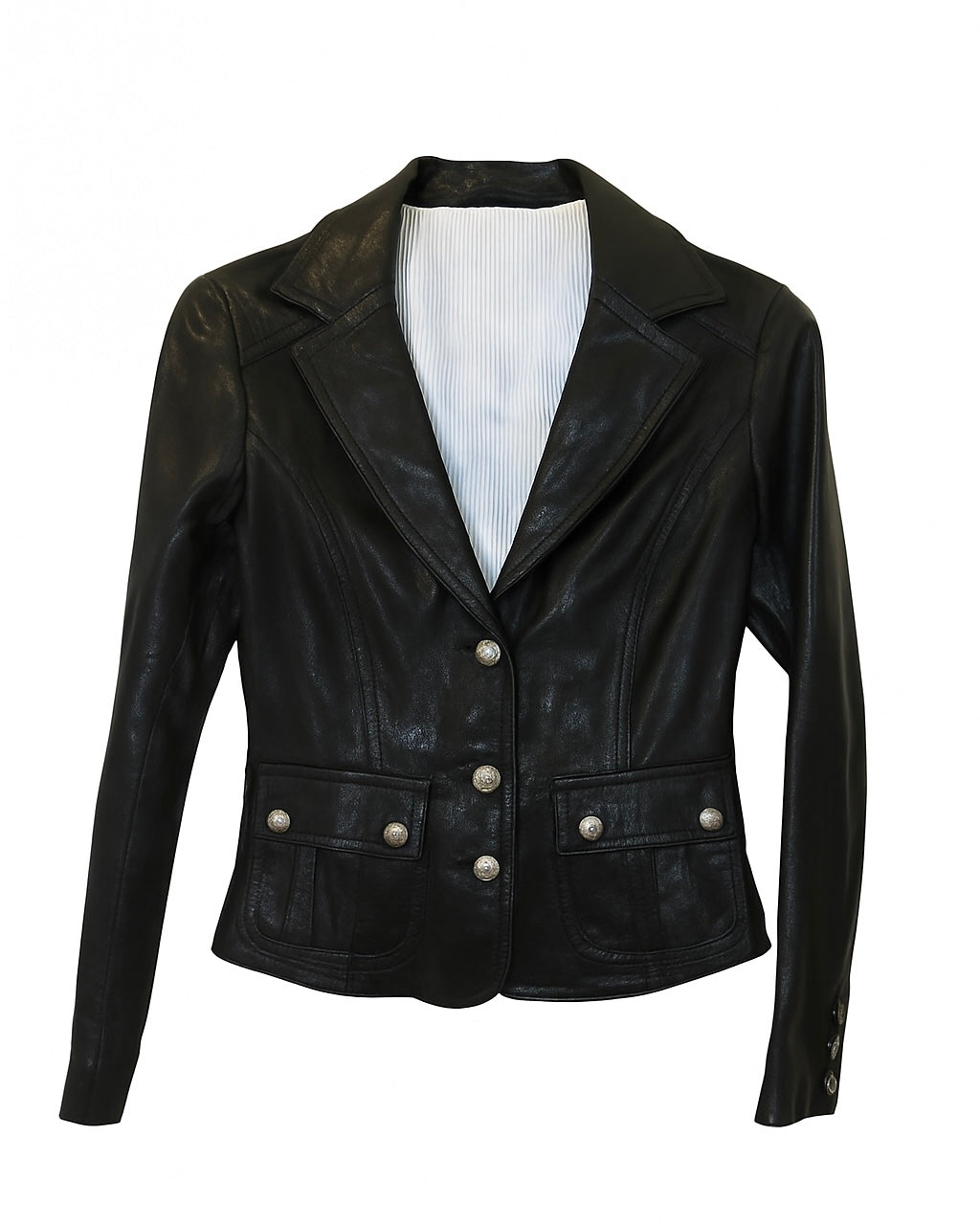 Black Leather With Buttons