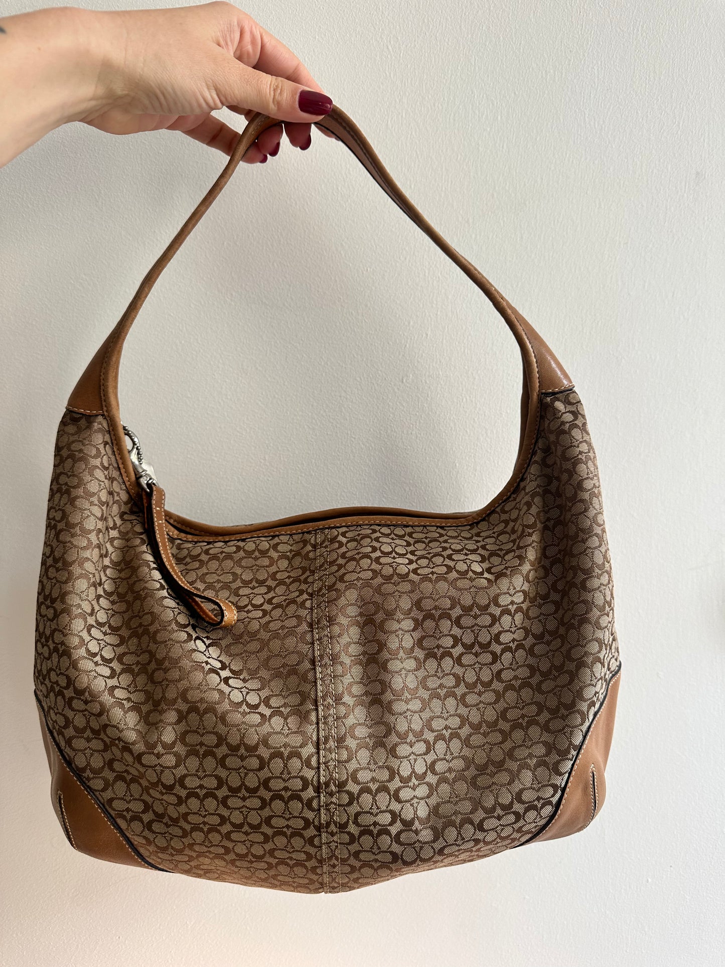 Brown Monogram Coach Hobo Bag