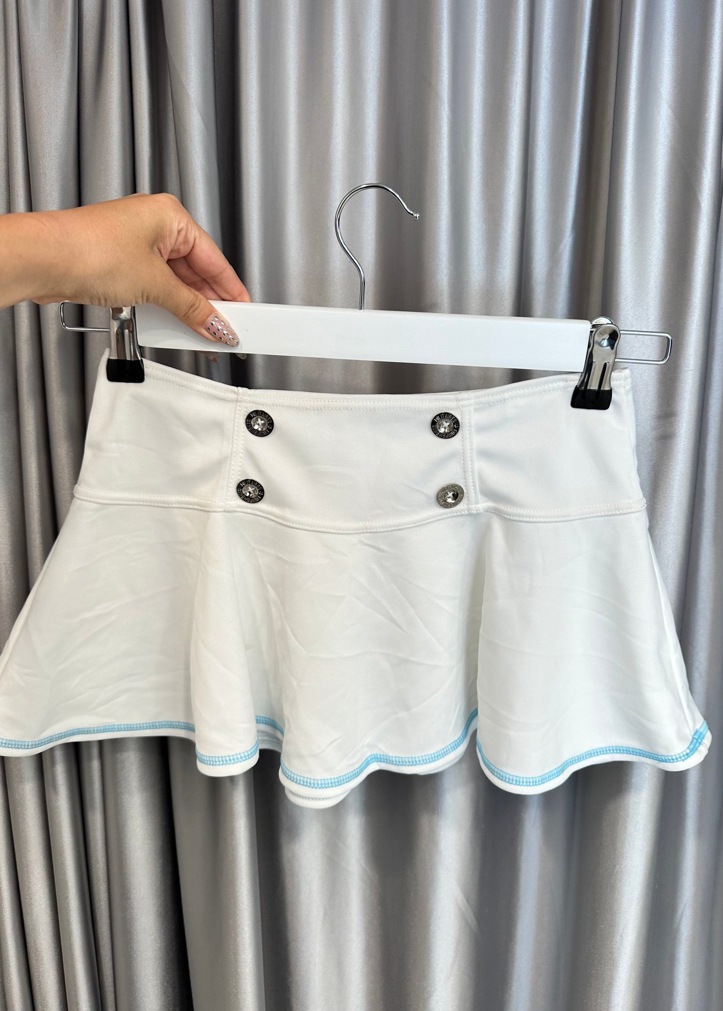White Flared Mini Skirt