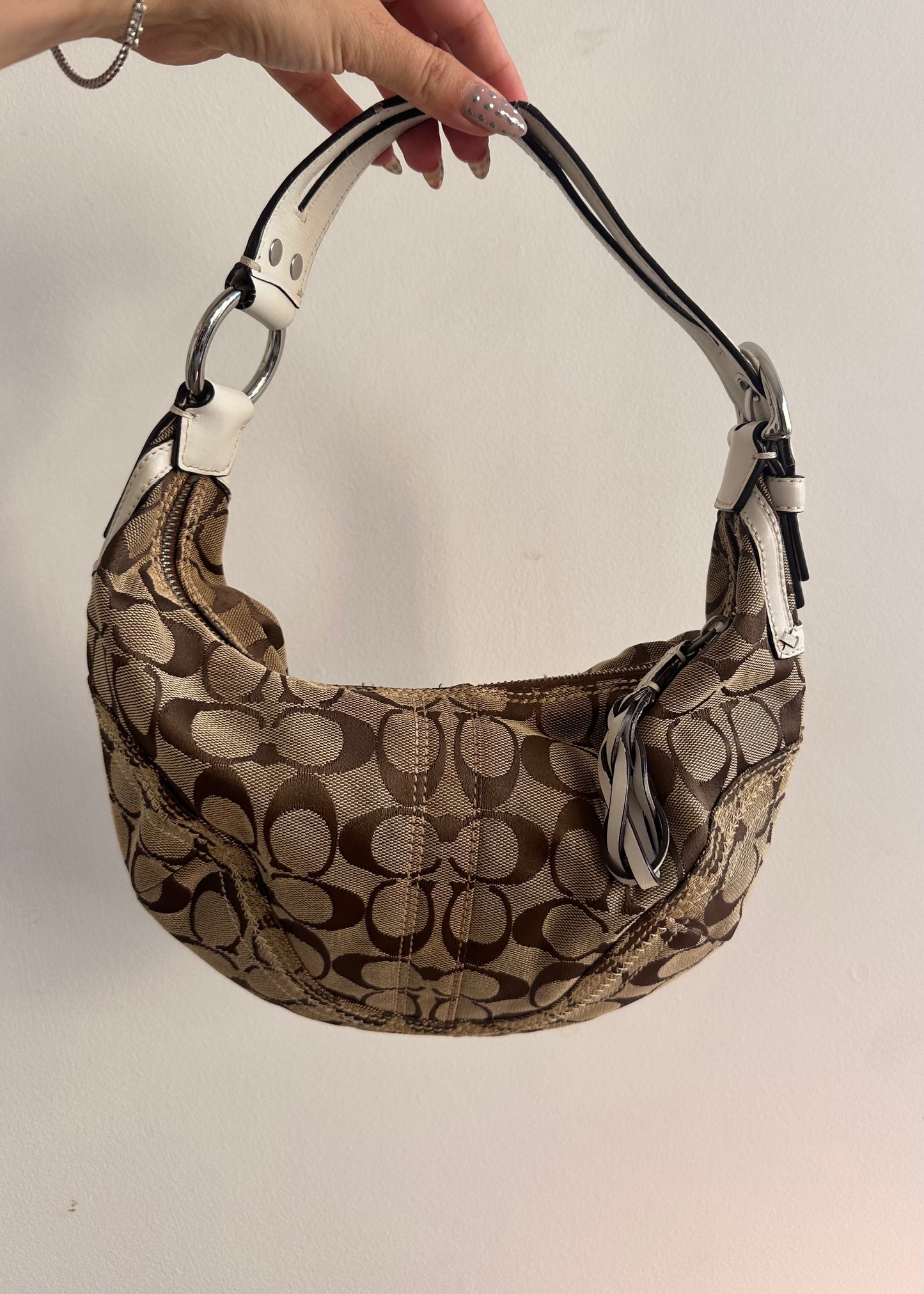 Coach Brown Monogram Hobo Bag