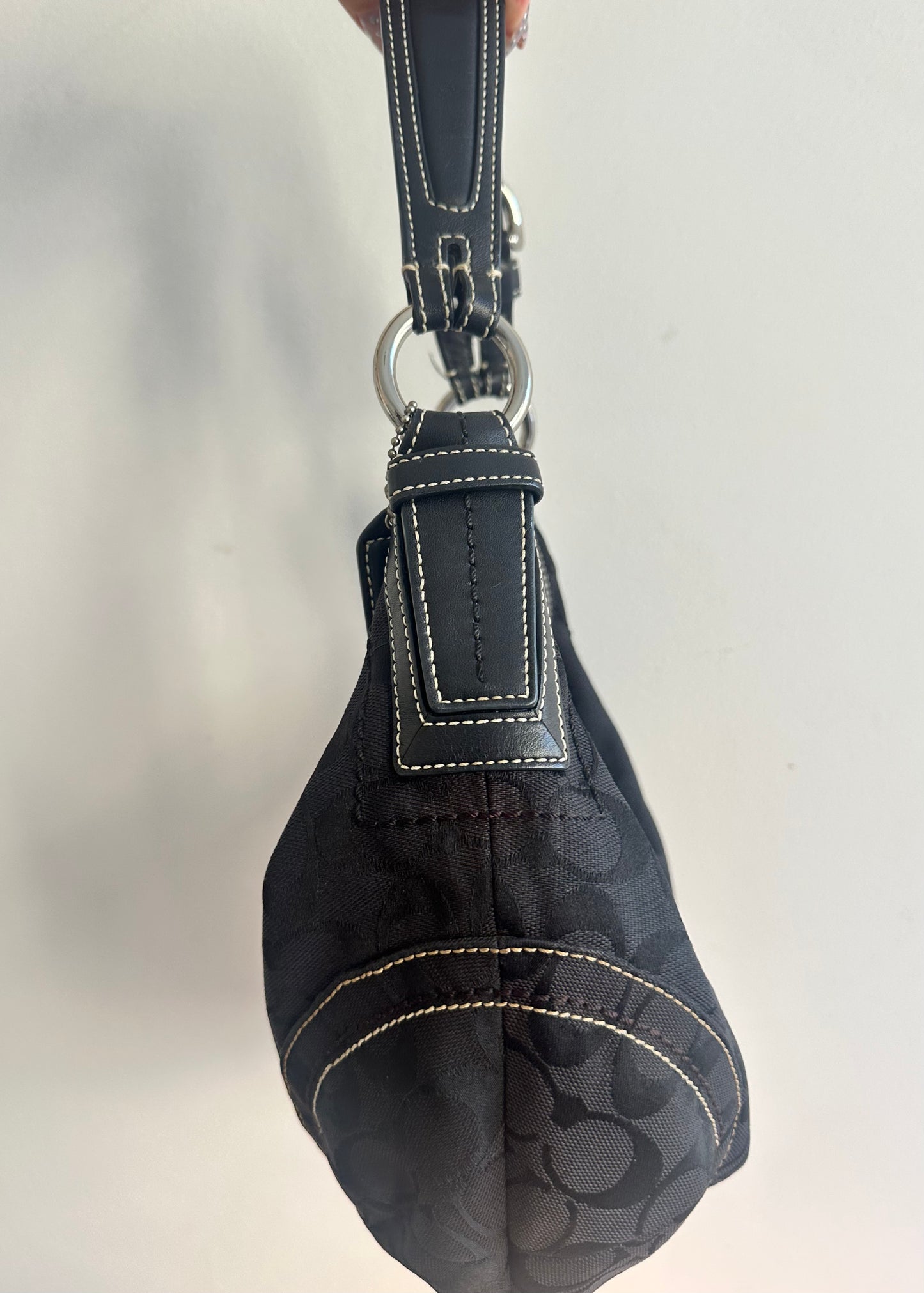 Coach Black Monogram Hobo Bag