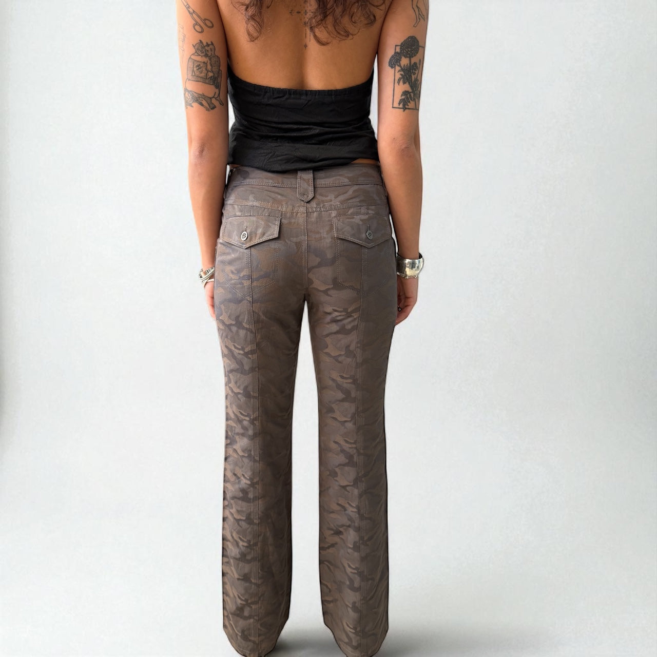 Brown Camo Wide-Leg Pan