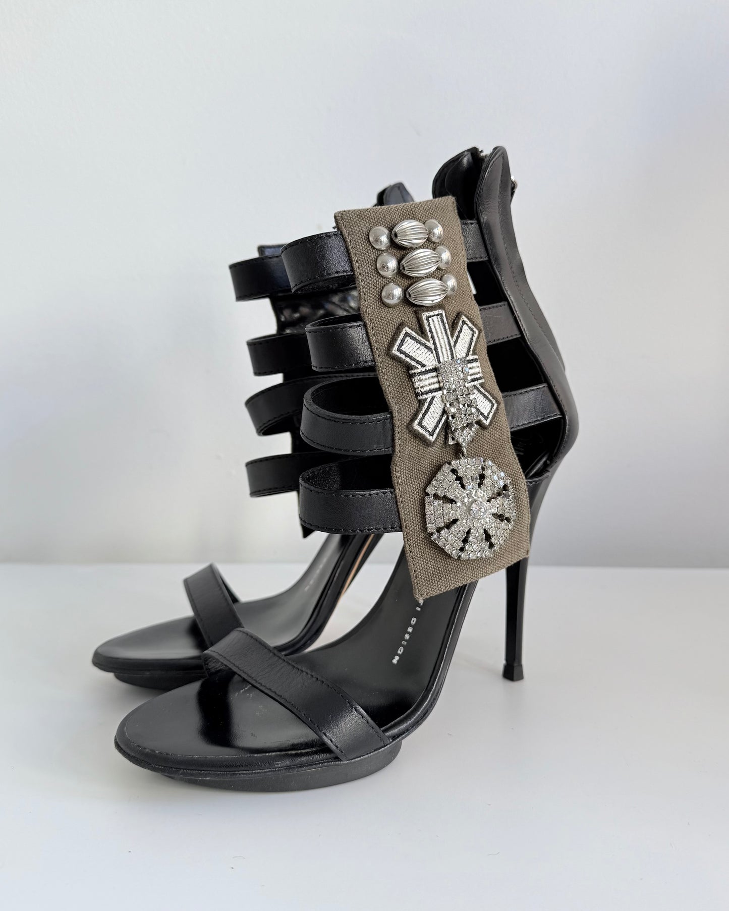 Giuseppe Zanotti Black Strappy Heels (36.5)