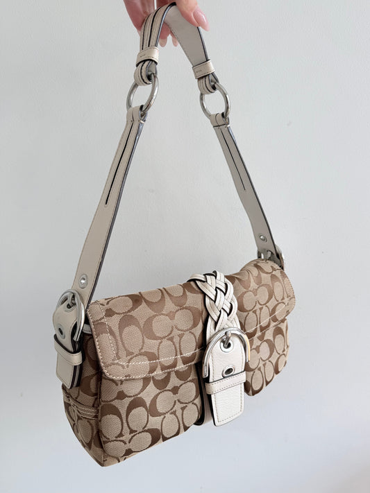 Coach Signature Canvas Baguette Bag