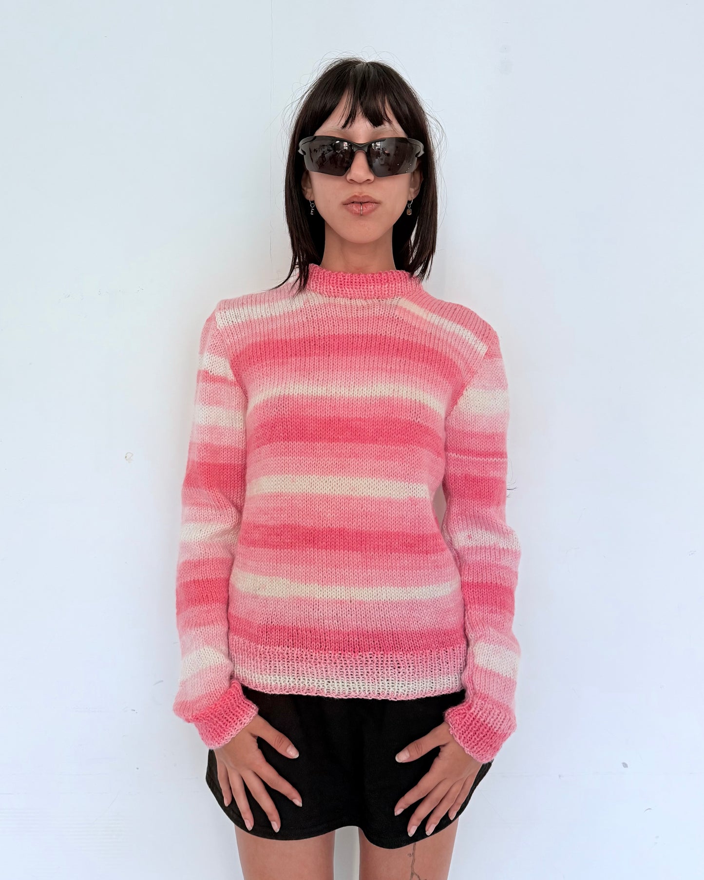 Pink Gradient Knit Sweater