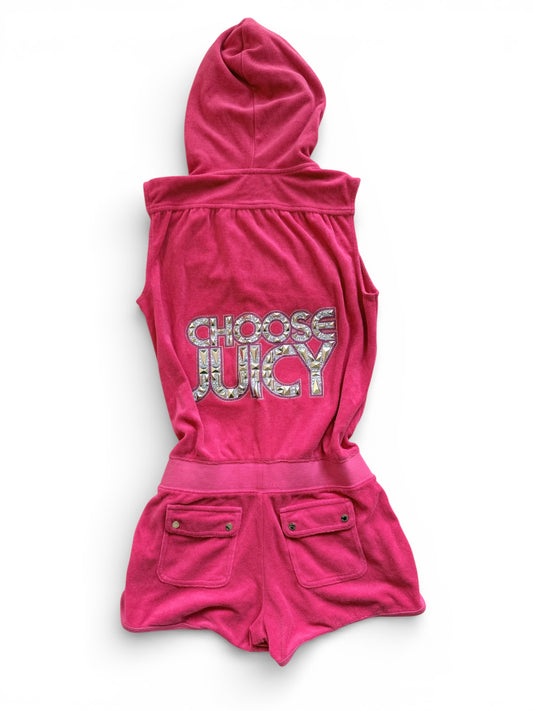 Juicy Couture Pink Velour Playsuit Size M