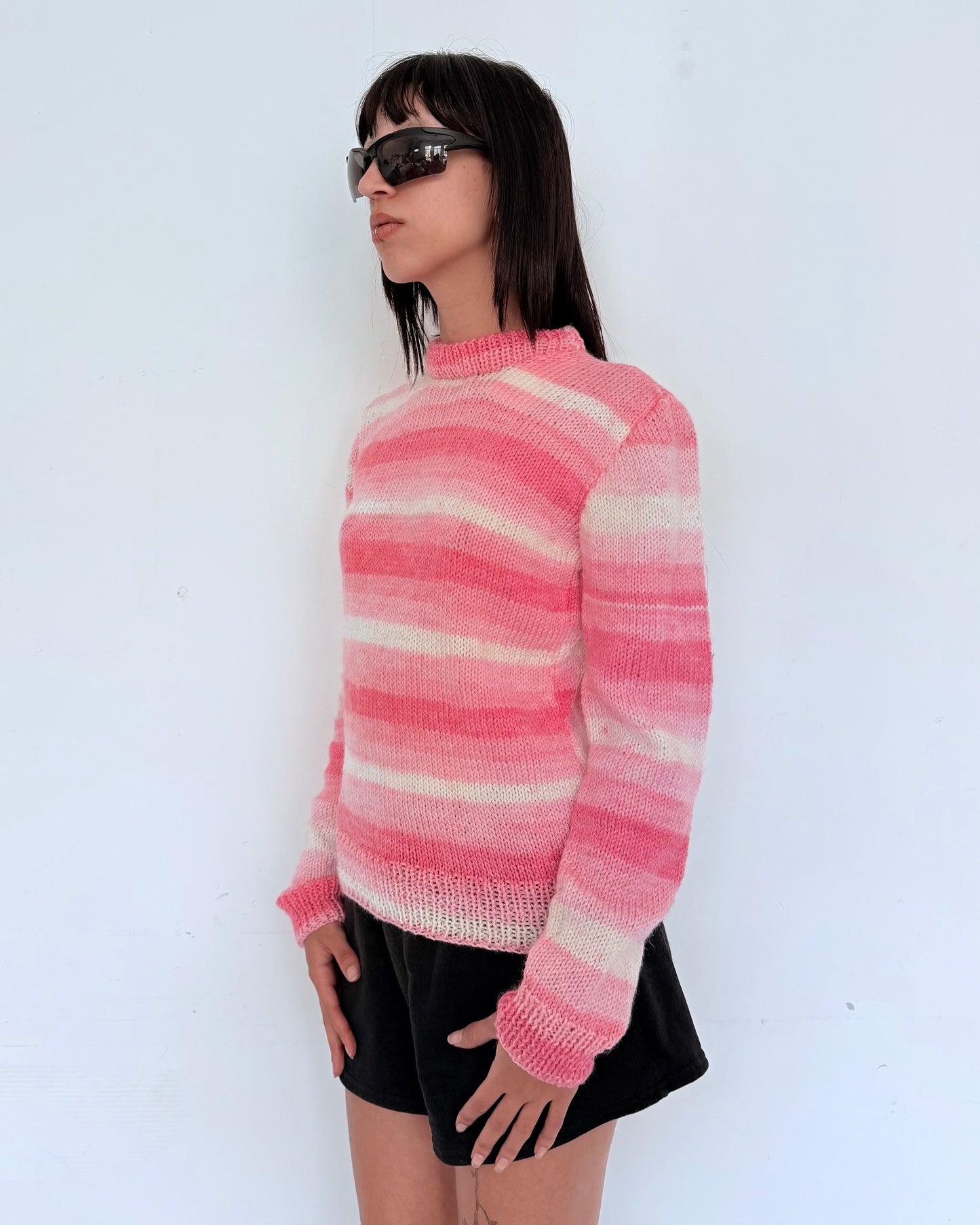 Pink Gradient Knit Sweater