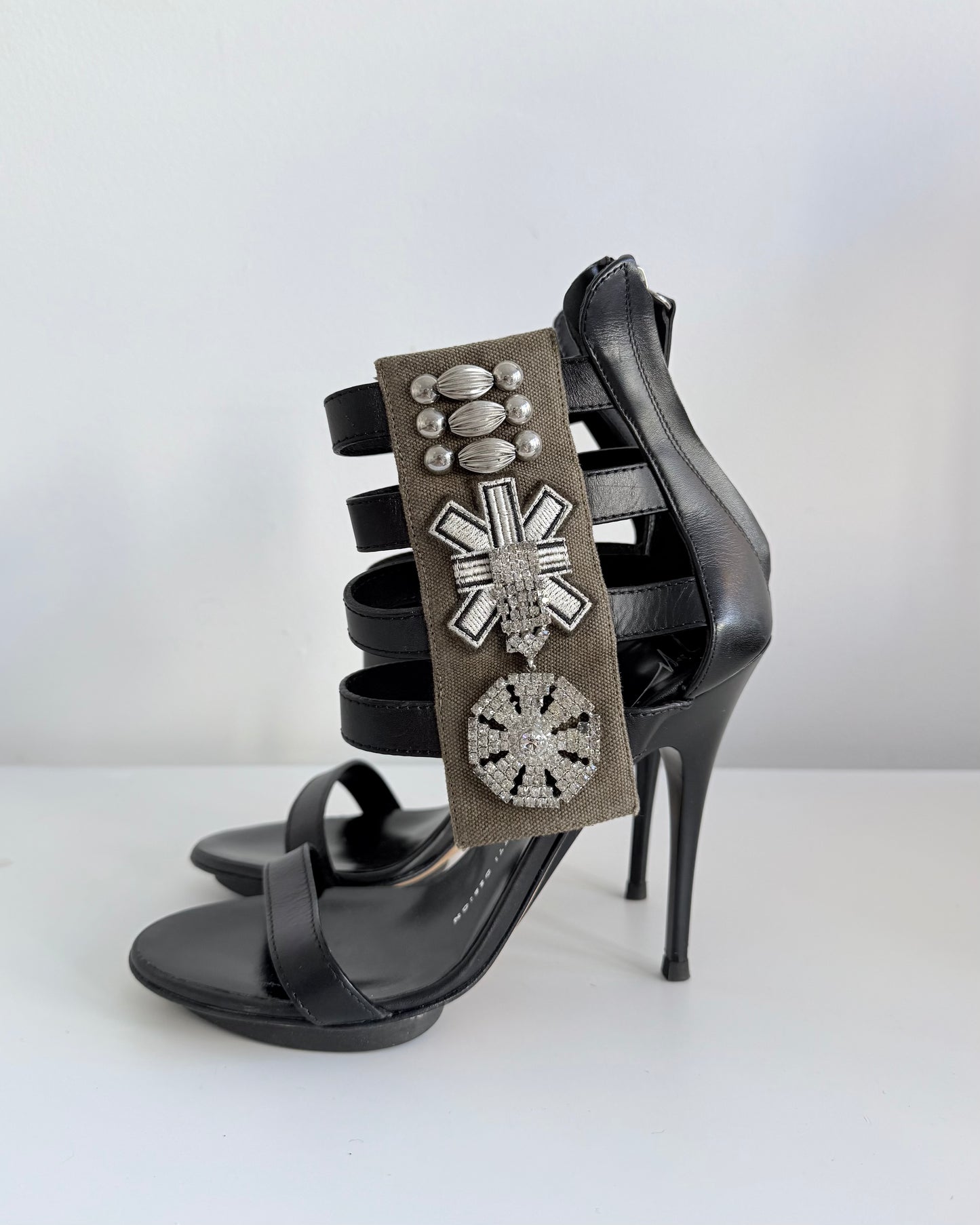Giuseppe Zanotti Black Strappy Heels (36.5)