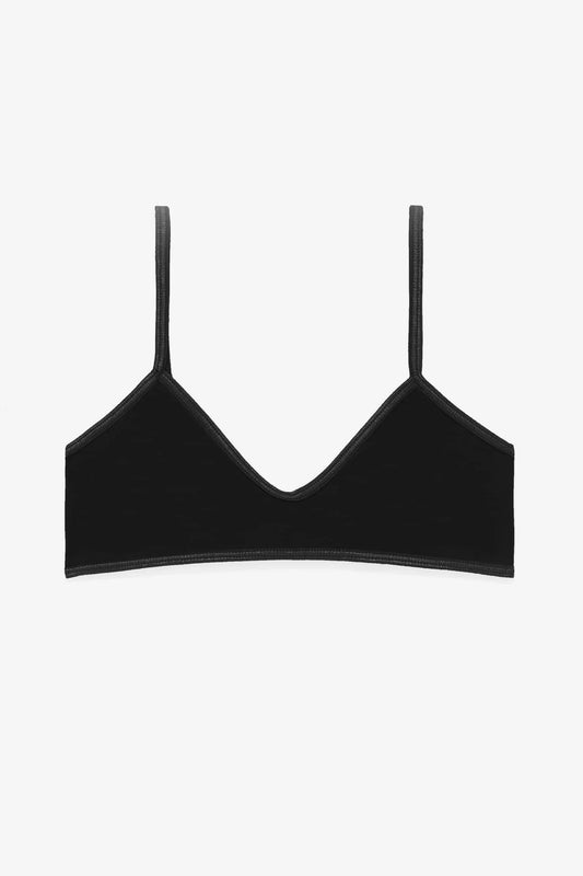 BLACK COTTON SPANDEX SPAGHETTI BARLETTE