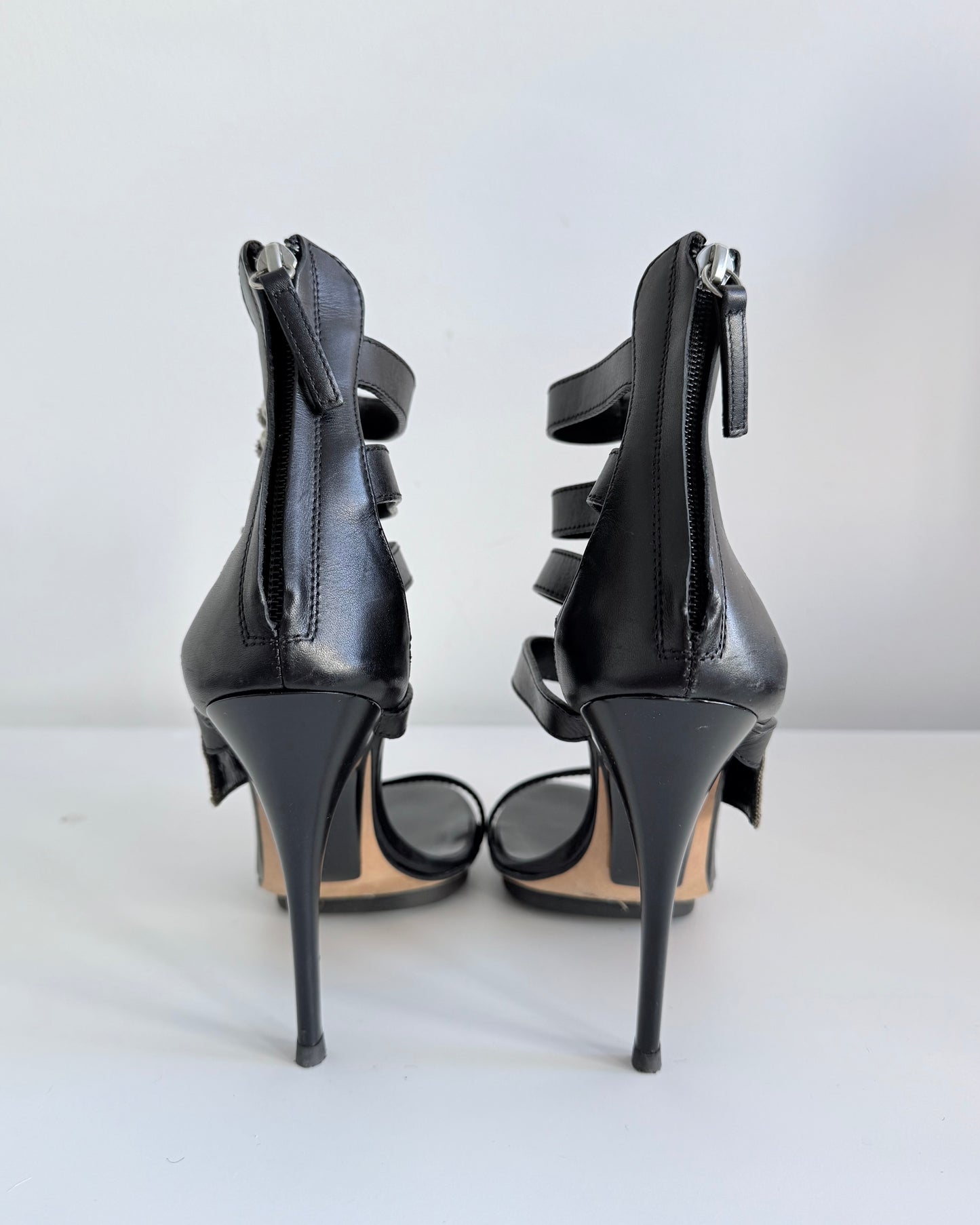Giuseppe Zanotti Black Strappy Heels (36.5)