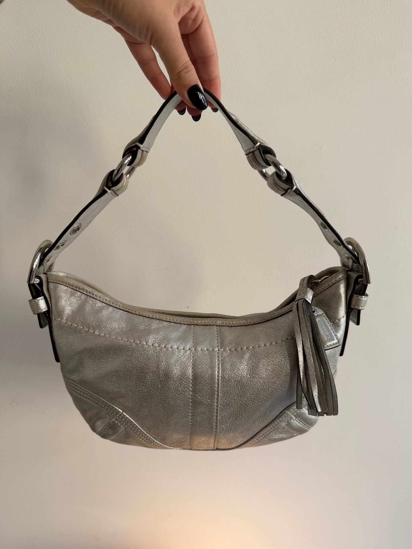 Coach Metallic Leather Hobo Bag