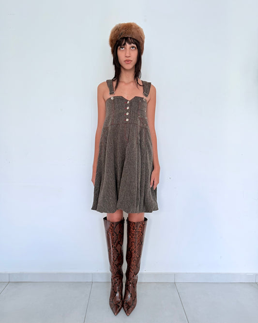 Gray Suspender Dress