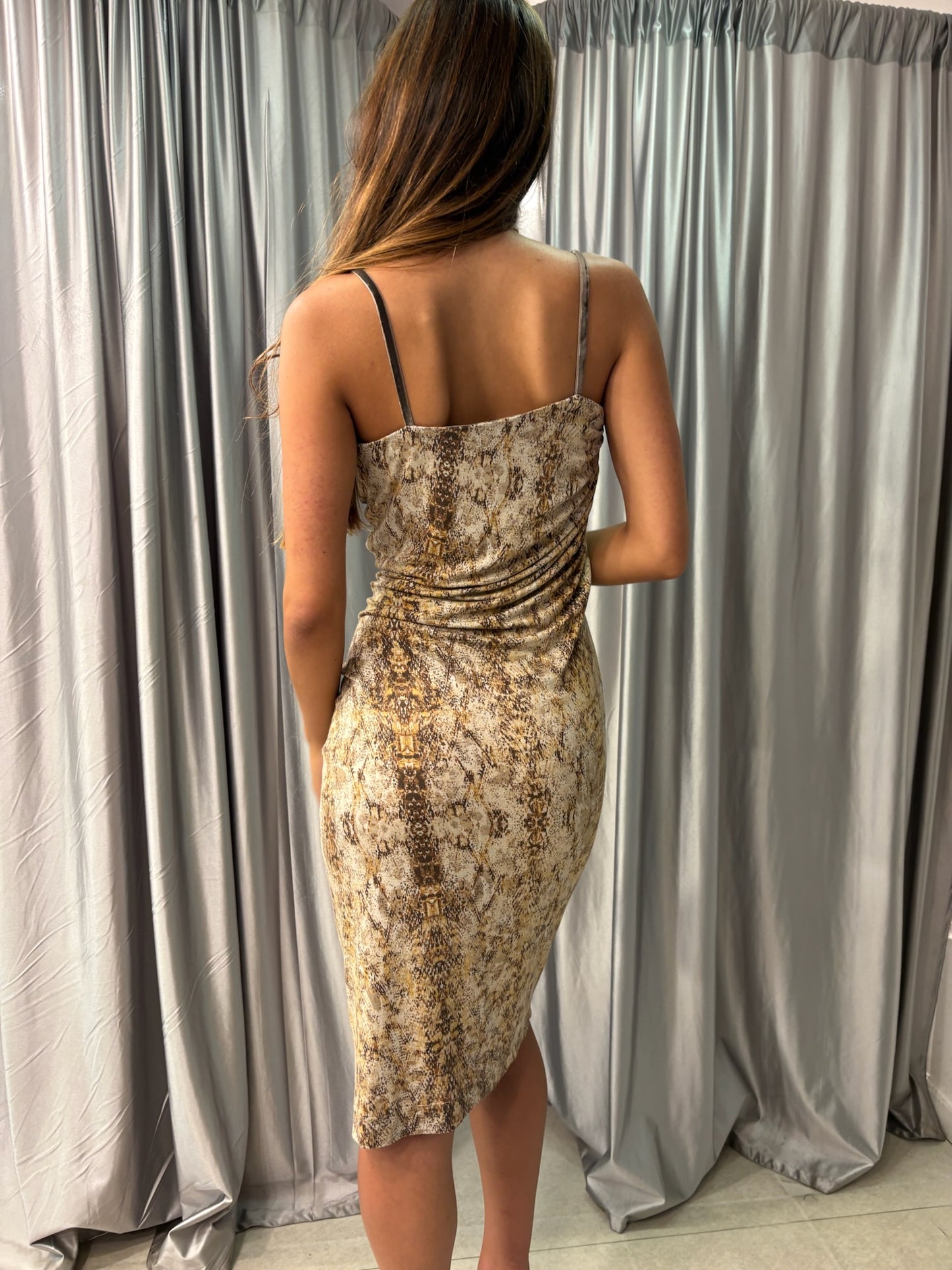 Snake Print Midi Dress