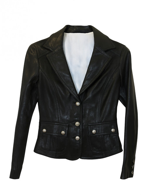 Black Leather With Buttons
