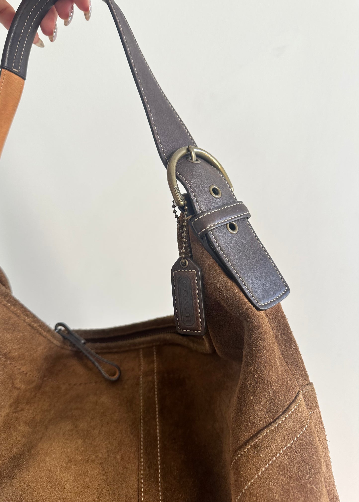 Coach Brown Suede Hobo Bag