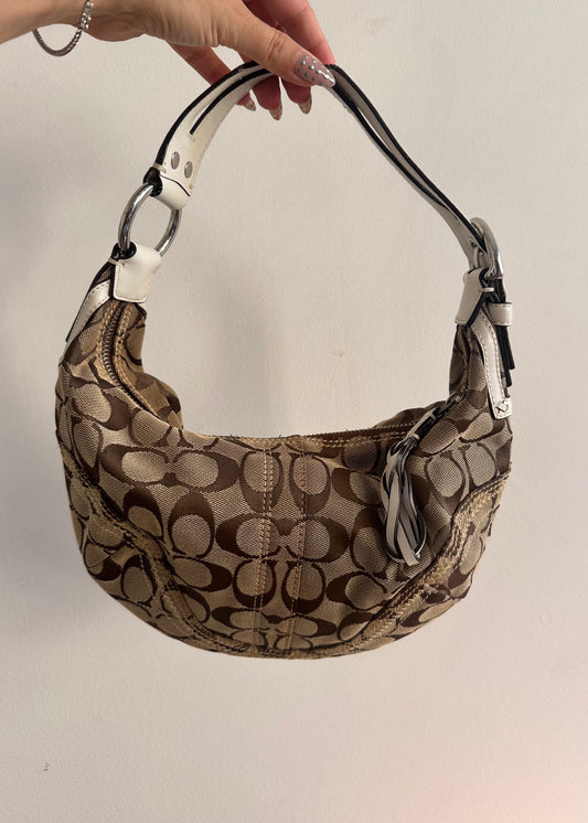 Coach Brown Monogram Hobo Bag