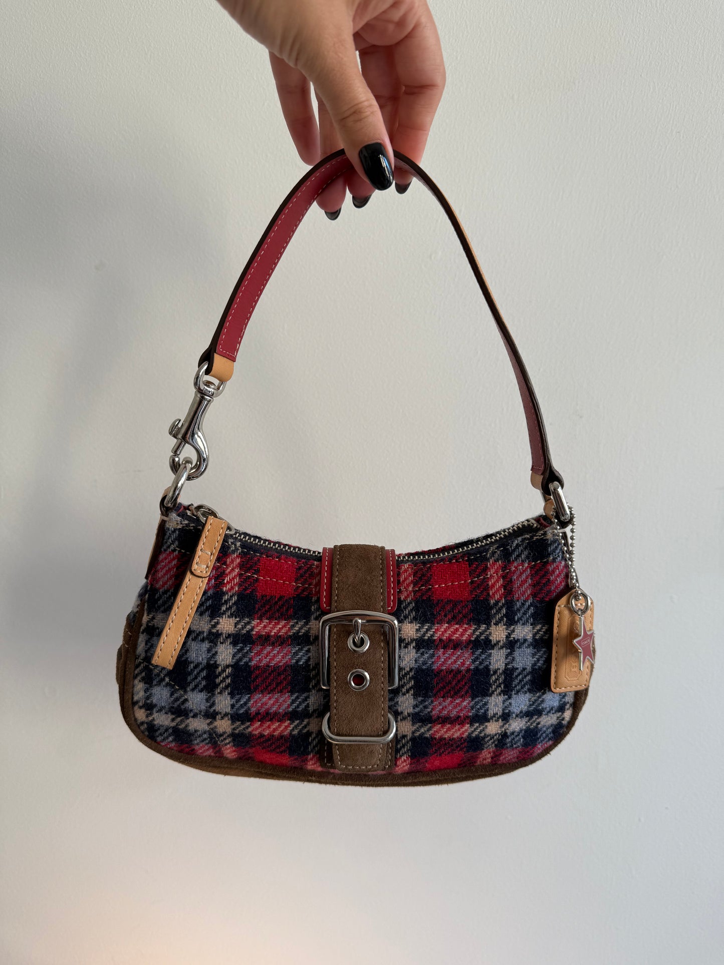 Coach Plaid wool Demi Hamptons Buckle bag