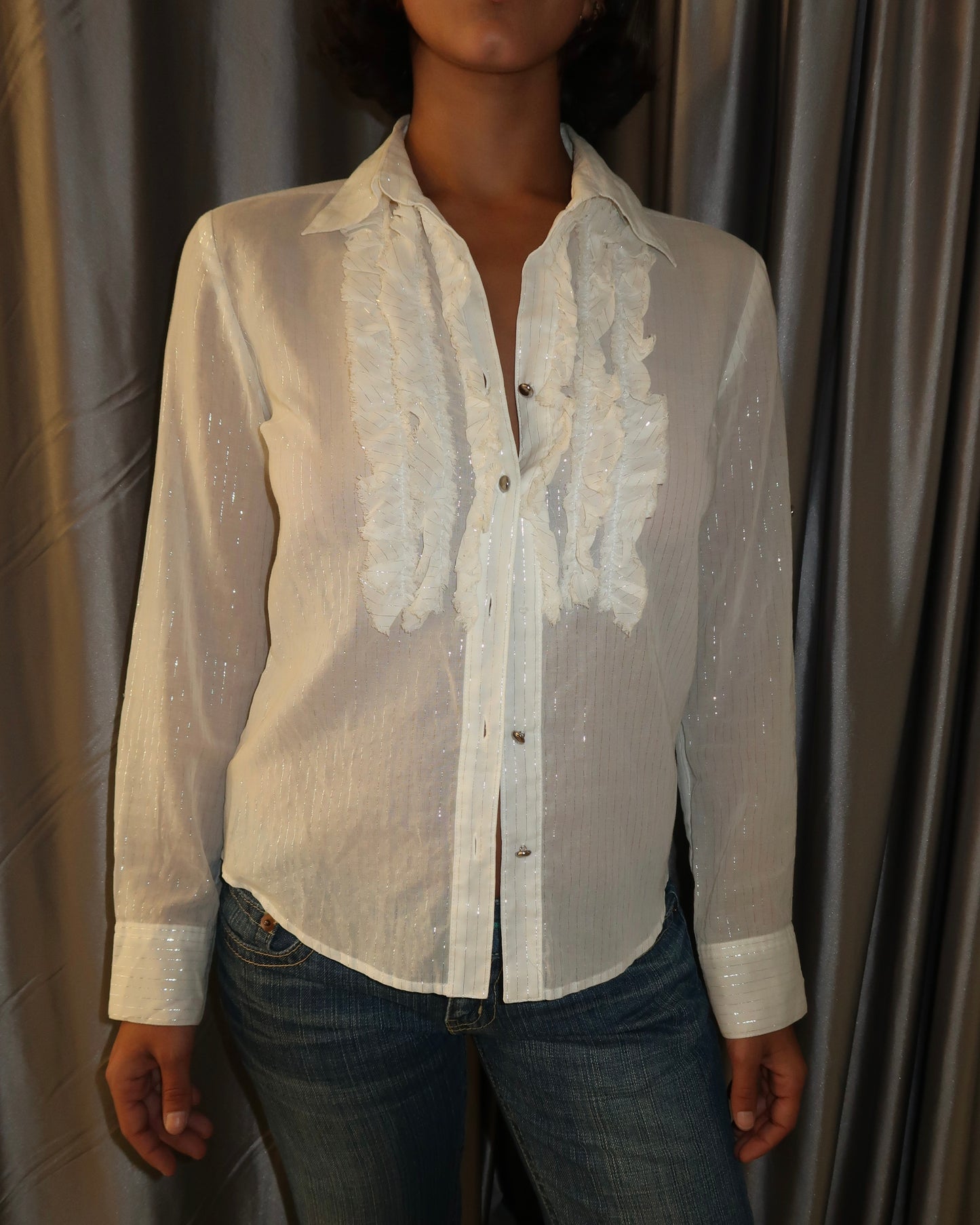 White Ruffled Blouse