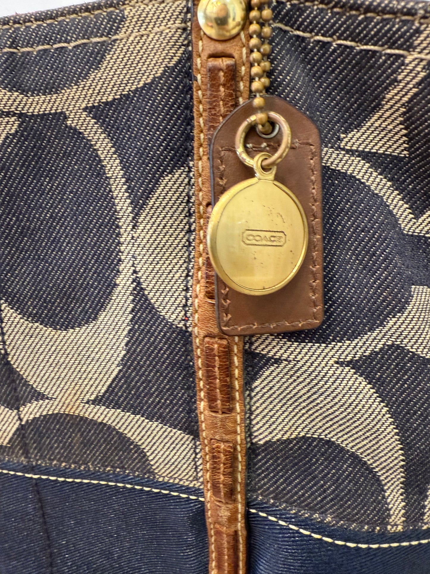 Coach Blue Denim Shoulder Bag