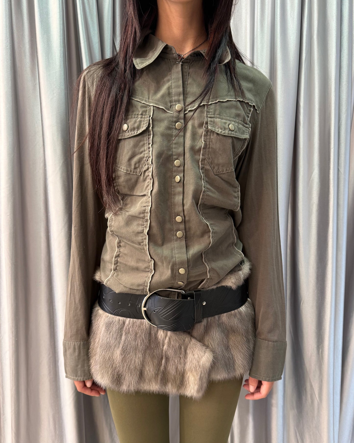 Structured Green Button-Down