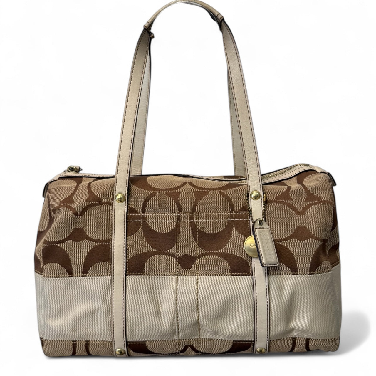 Coach Beige Leather Shoulder Bag