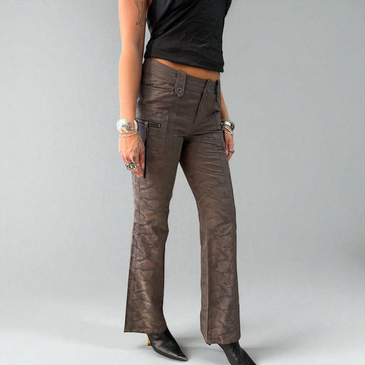 Brown Camo Wide-Leg Pan