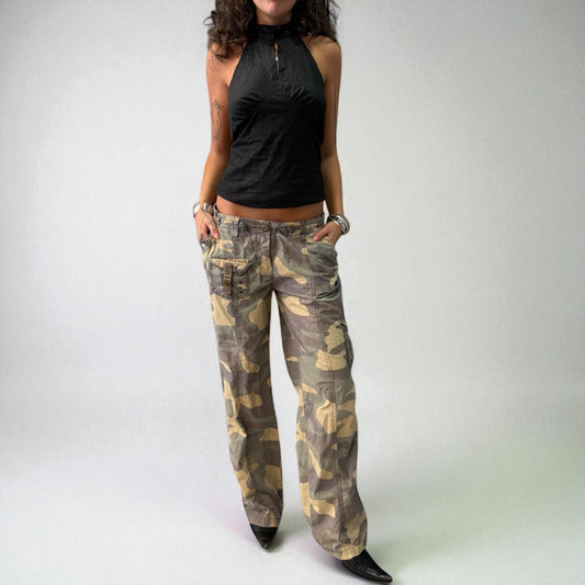 Beige Camo Cargo Pants