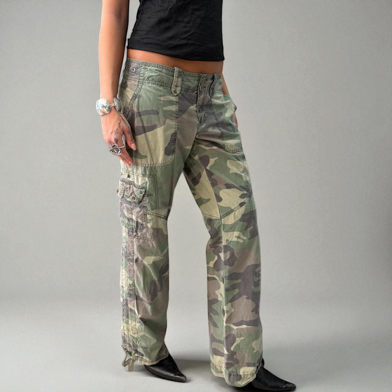 Green Camo Cargo Pants
